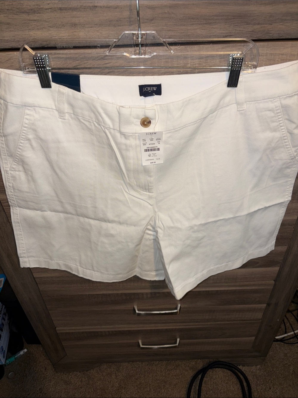 J. Crew White Cotton Blend Women's Bermuda Shorts